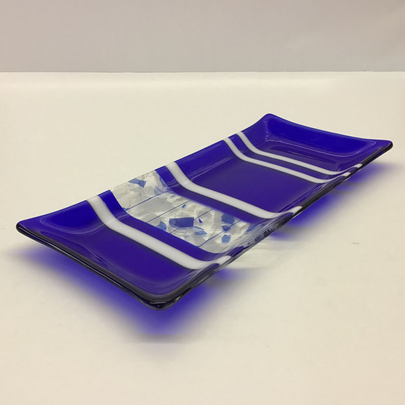 Blue and White Serving Tray by Wendy Davidson